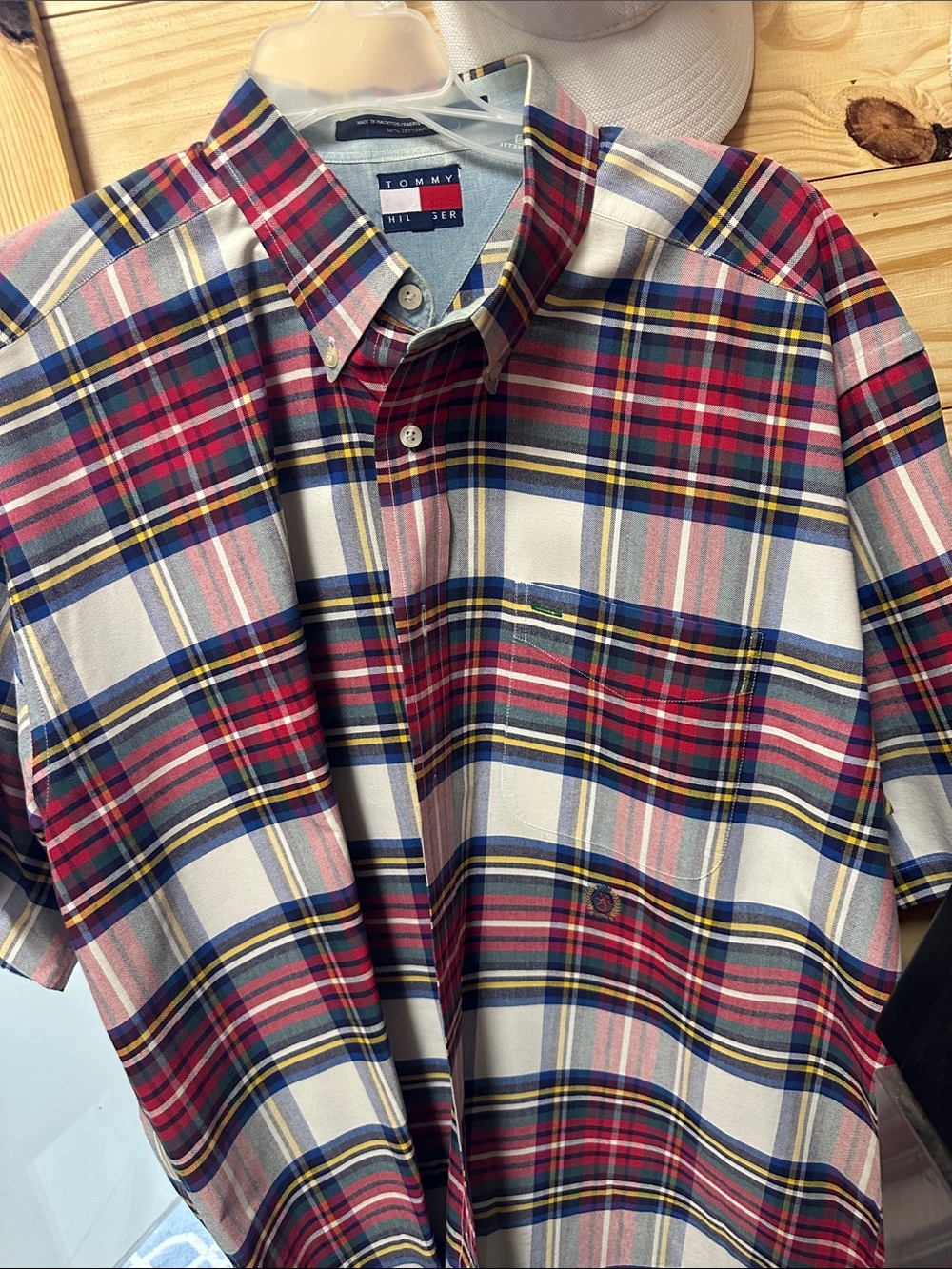 Tommy Hilfiger Multicolor Plaid Short-Sleeve Button-Down Shirt